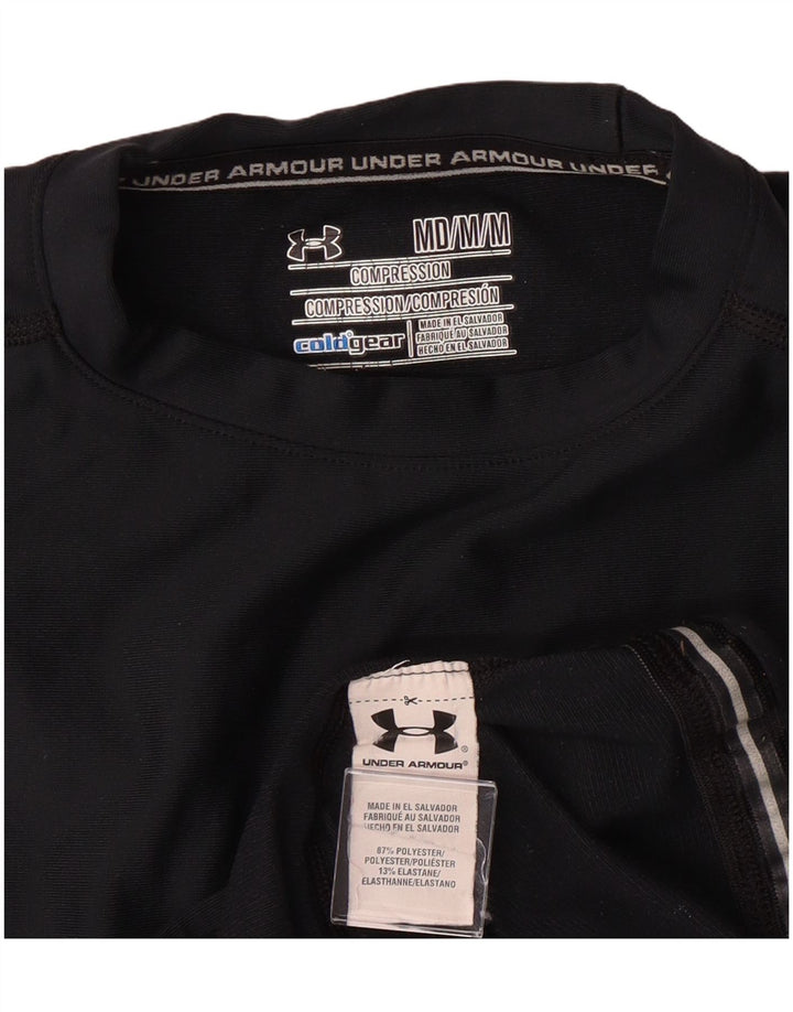UNDER ARMOUR Womens Cold Gear Top Long Sleeve UK 12 Medium Black Polyester