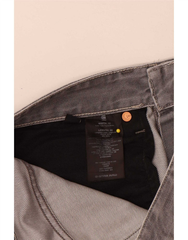 G-Star Herre 3301 tilspidsede jeans W32 L32 Grå bomuld