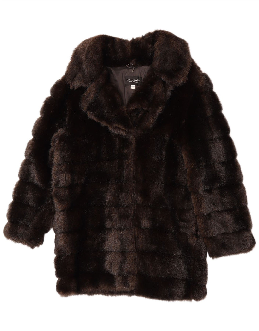 Sinclair Dame imiteret Pels Overfrakke EU 38/40 Medium Brun Modacryl