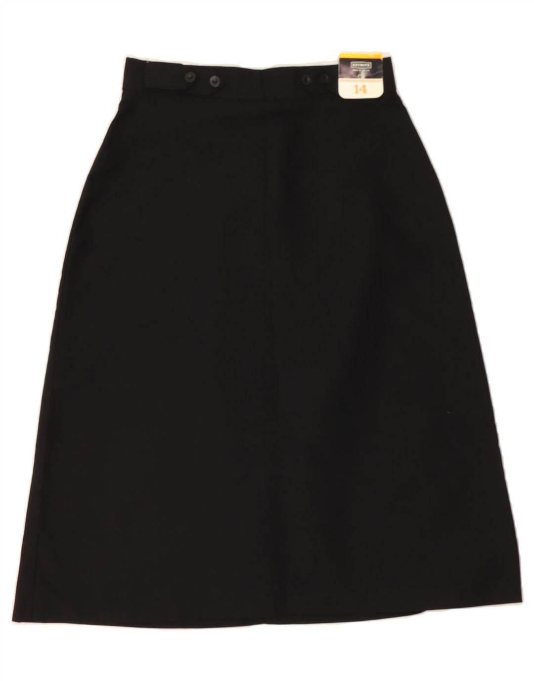 KEYNOTE Womens A-Line Skirt UK 14 Medium Black Polyester Vintage Keynote and Second-Hand Keynote from Messina Hembry 