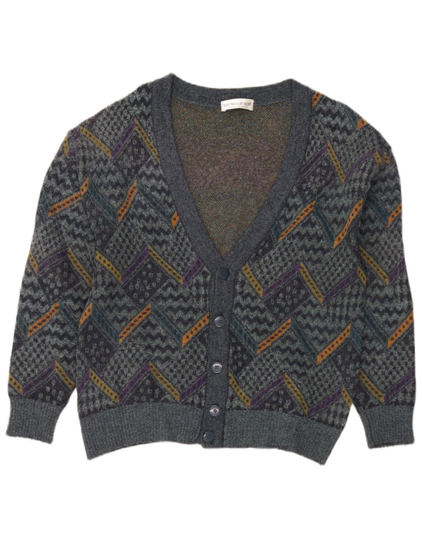 Breidhof Herre Cardigan Sweater Medium Blue Patchwork