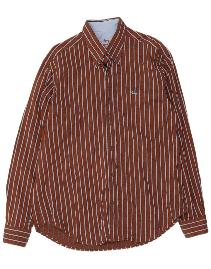 Harmont & Blaine herreskjorte 2XL brunstribet bomuld