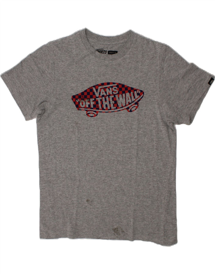 VANS Boys Graphic T-Shirt Top 10-11 Years Medium Grey Cotton Vintage Vans and Second-Hand Vans from Messina Hembry 