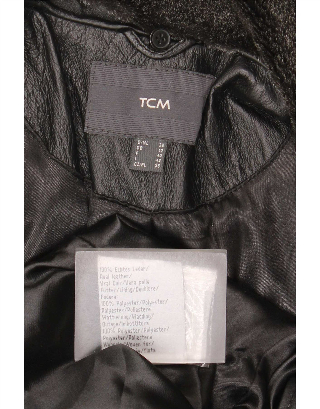 TCM Læderfrakke til kvinder UK 12 Medium Sort Læder
