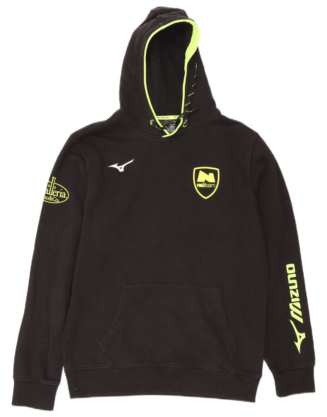 Mizuno Grafisk hættetrøje til mænd, stor sort bomuld