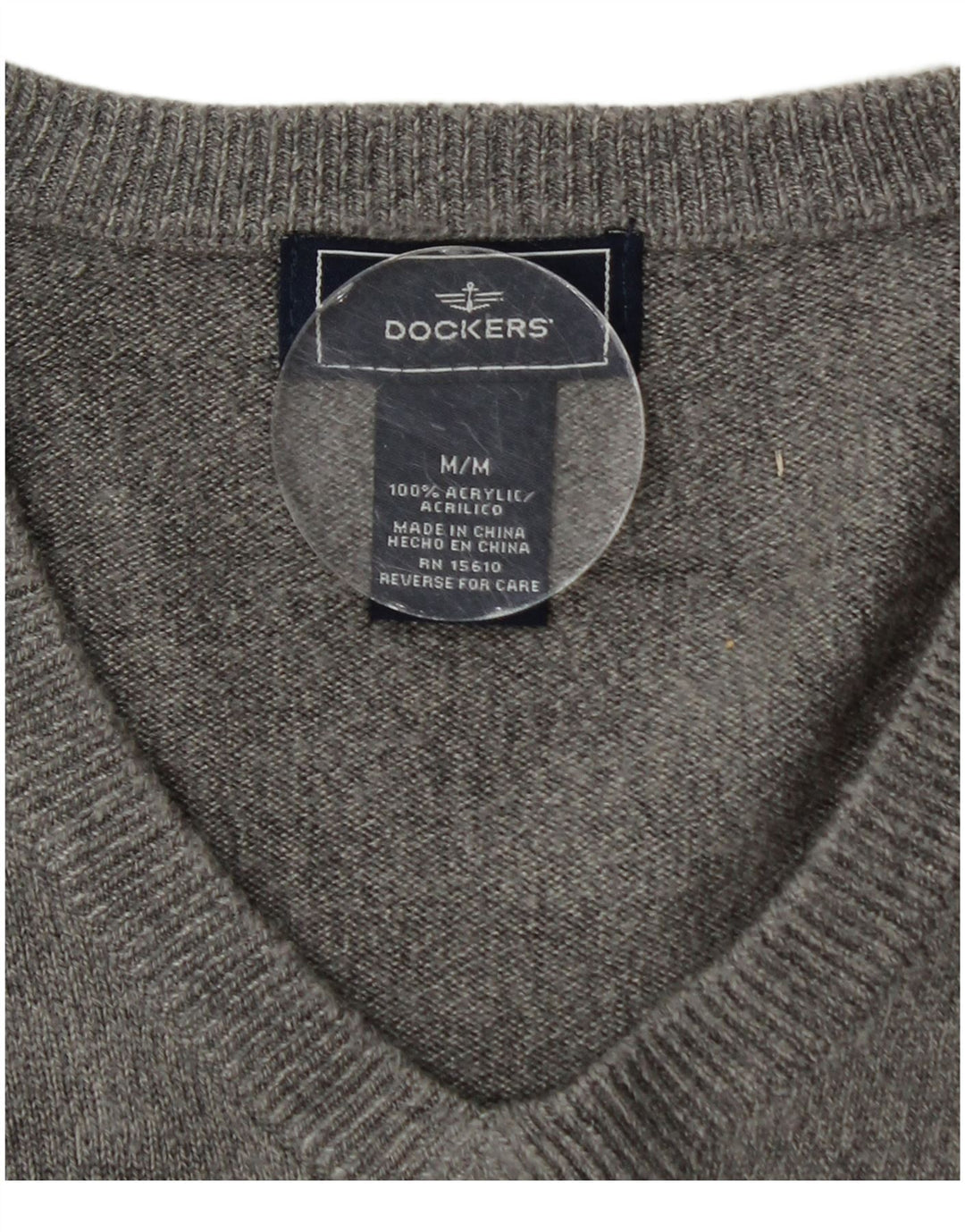 Dockers Herre V-hals sweater Medium Grå Akryl