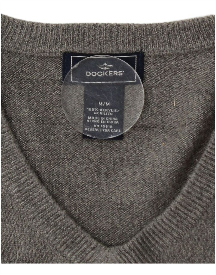 Dockers Herre V-hals sweater Medium Grå Akryl
