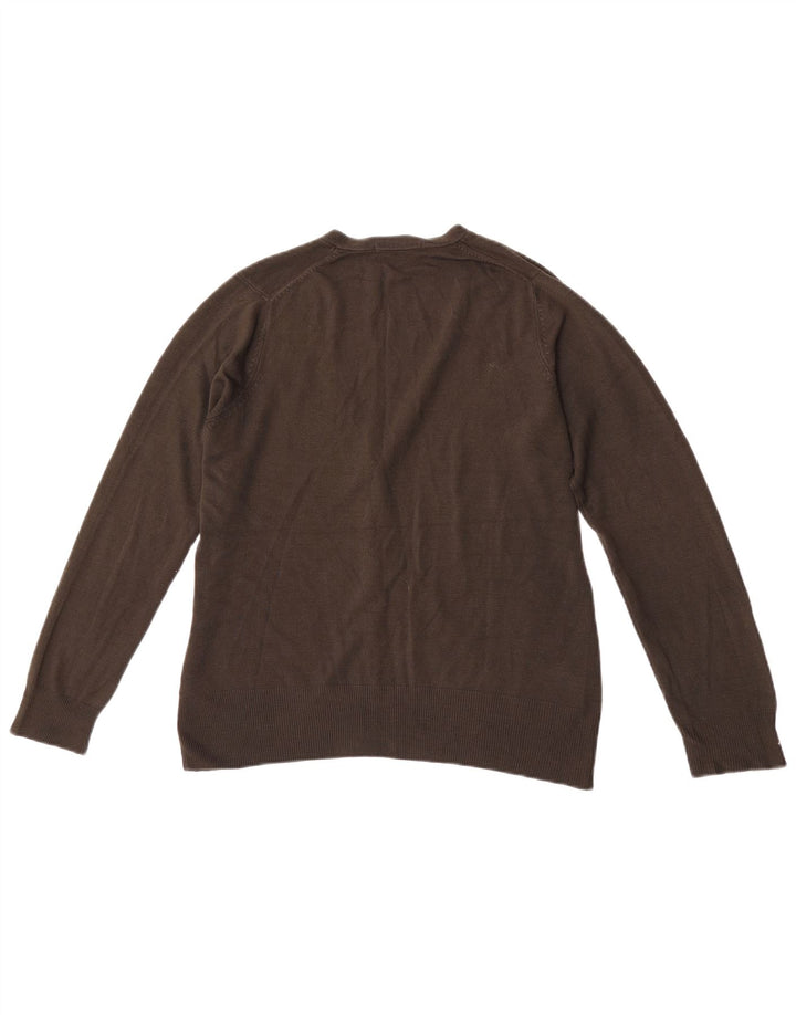 Marks & Spencer Dame Cardigan Sweater UK 14 Stor Khaki Akryl