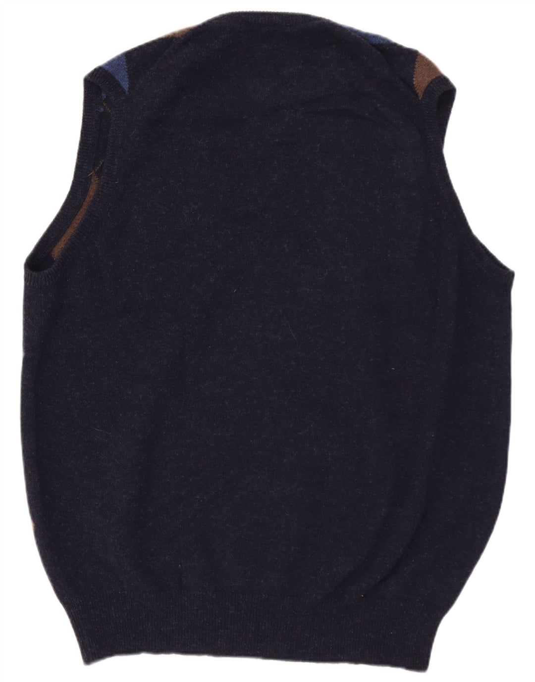 WILLIAM LOCKIE Herrevest Tank Top IT 52 Stor marineblå lammeuld