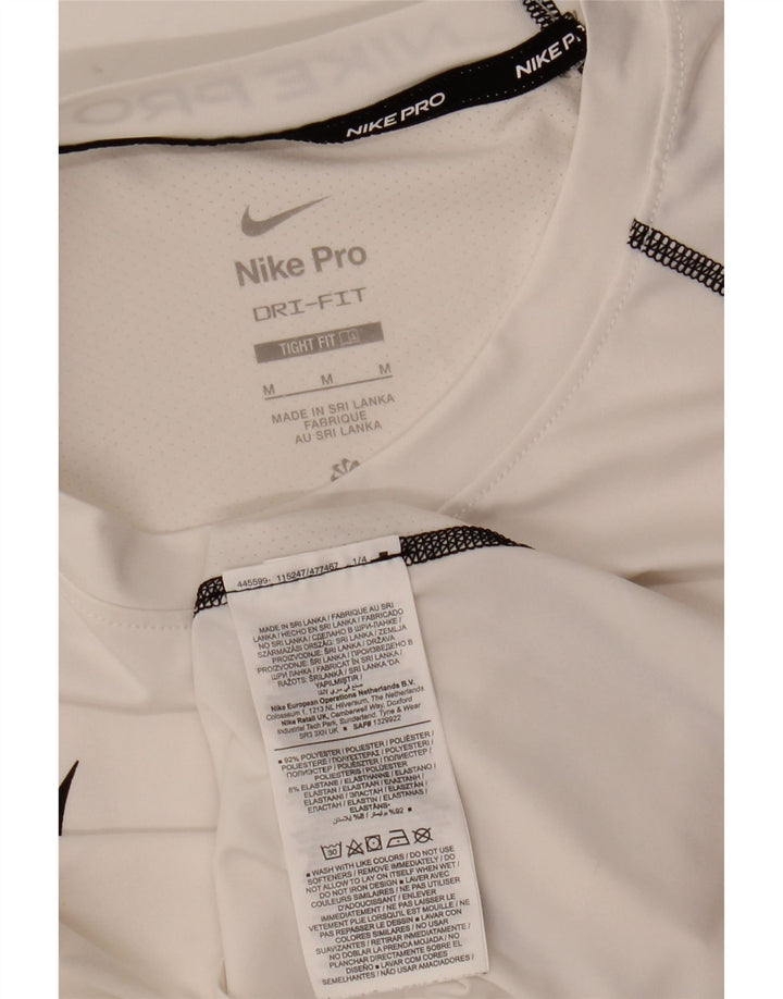 Nike Herre Dri Fit grafisk T-shirt Top Medium White Polyester