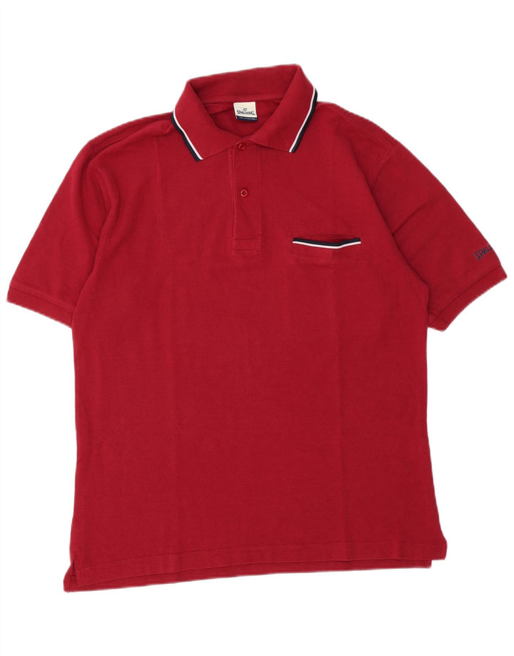 Spalding herre poloshirt Medium Bourgogne bomuld