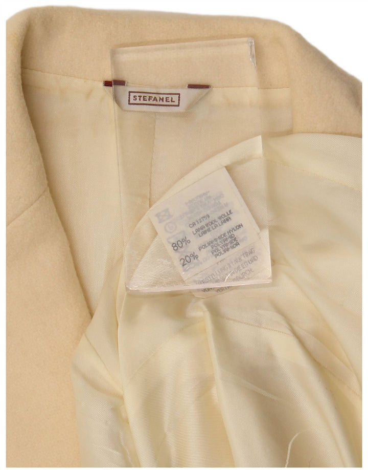 Stefanel Dame 3-knaps blazerjakke UK 14 Medium Beige Uld