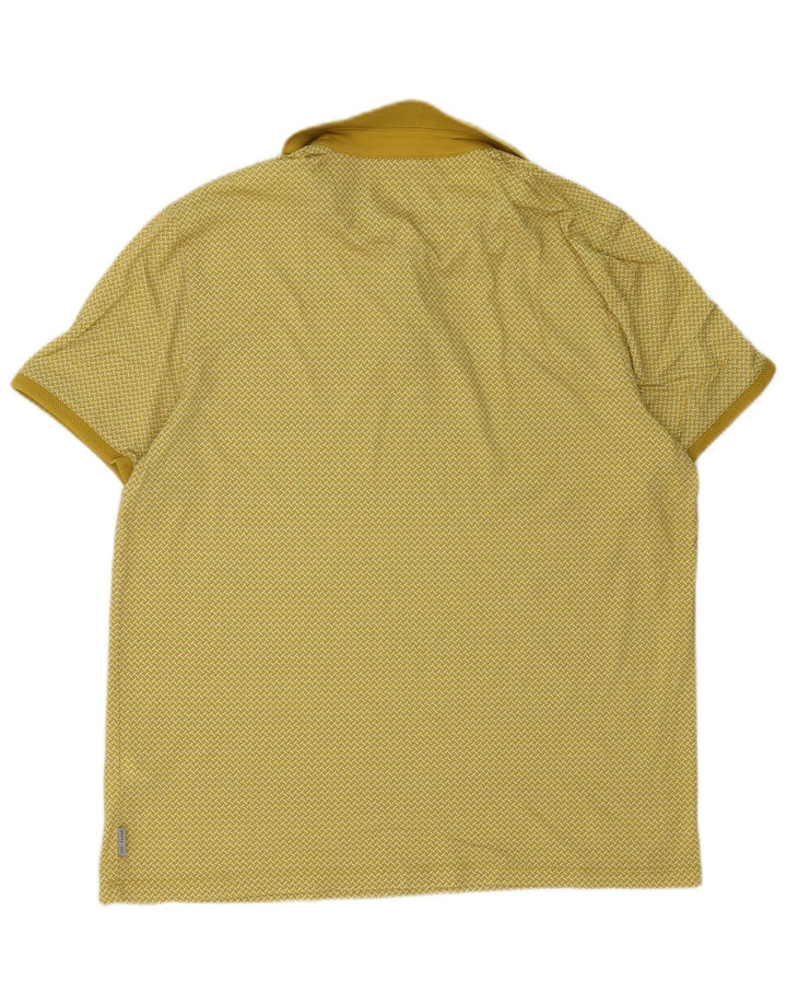Ted Baker herre poloshirt størrelse 5 XL Gul geometrisk bomuld