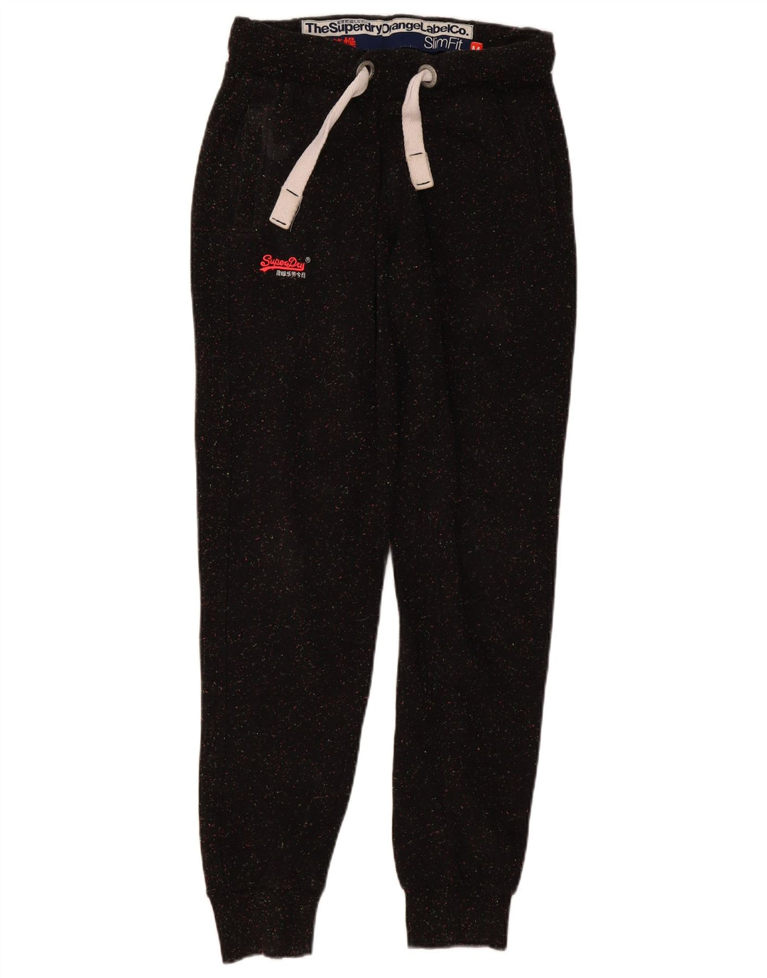 Superdry Womens Orange Label Træningsdragt Bukser Joggers UK 12 Medium Black