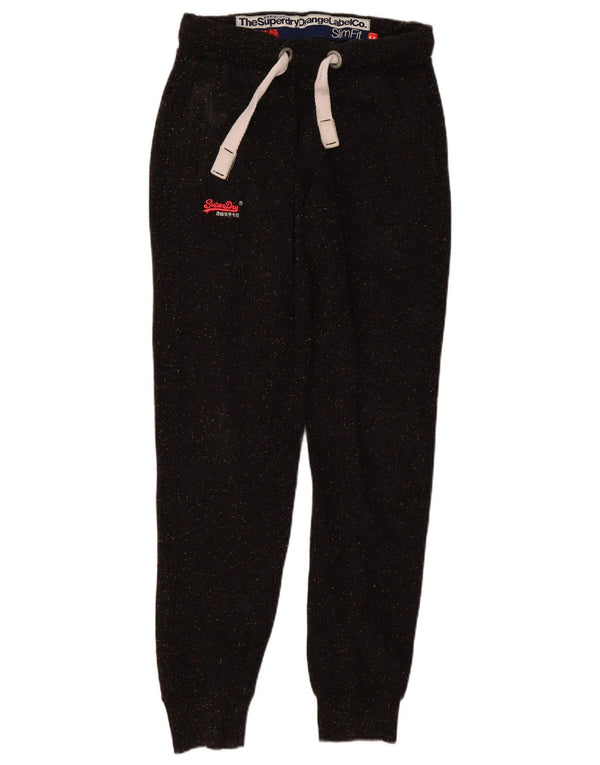 Superdry Womens Orange Label Træningsdragt Bukser Joggers UK 12 Medium Black