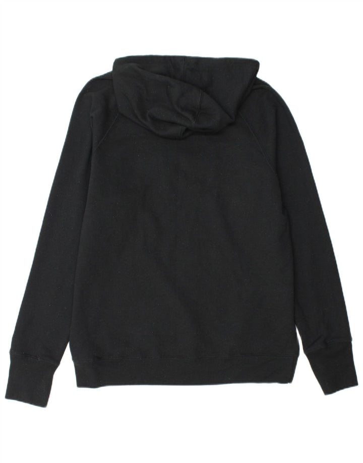 CHAMPION Womens Graphic Hoodie Jumper UK 14 Medium Black Polyester