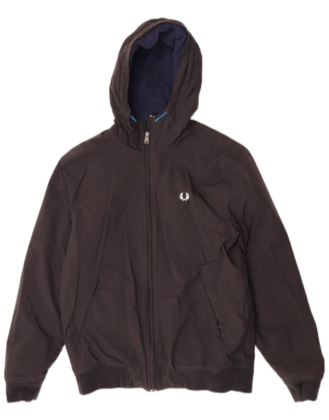 Fred Perry Herre Hooded Bomber Jacket UK 36 Small Black Polyamide