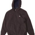 Fred Perry Herre Hooded Bomber Jacket UK 36 Small Black Polyamide