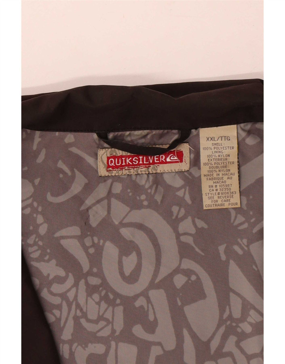Quiksilver Bomberjakke til mænd UK 44 2XL Brun Polyester