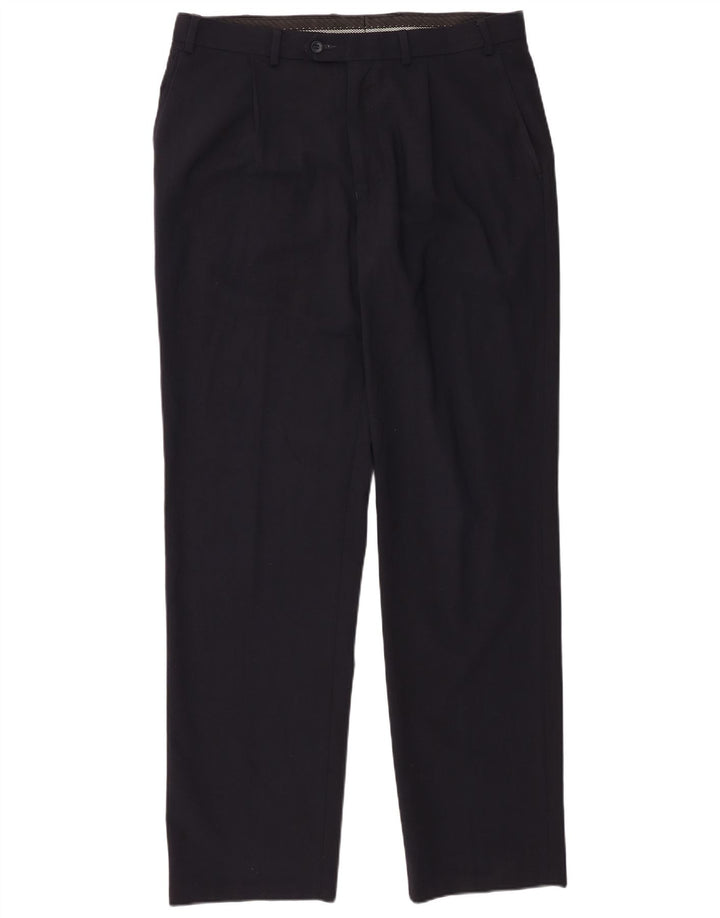Marks & Spencer Herre Pegged Suit Bukser W36 L33 Marineblå Polyester
