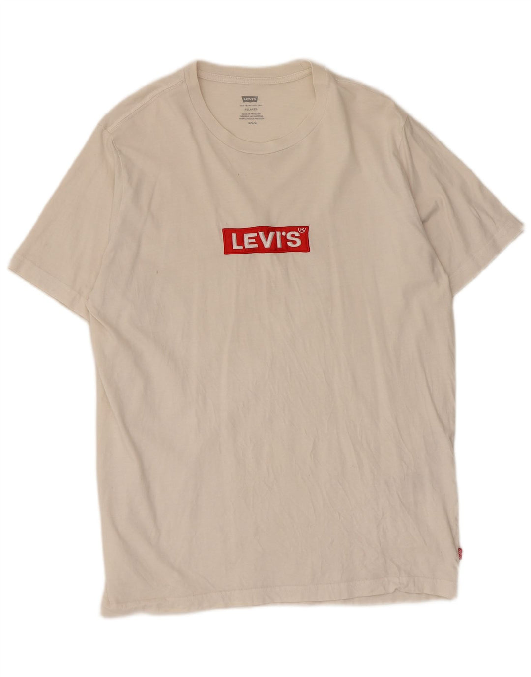 Levi's Herre afslappet grafisk T-shirt top mellem hvid bomuld