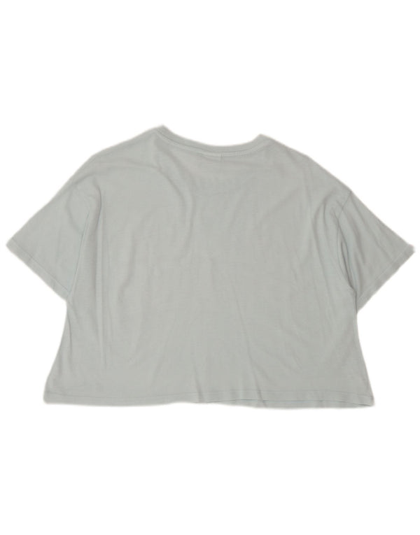 Zara Girls Crop Grafisk T-Shirt Top 11-12 År Blå