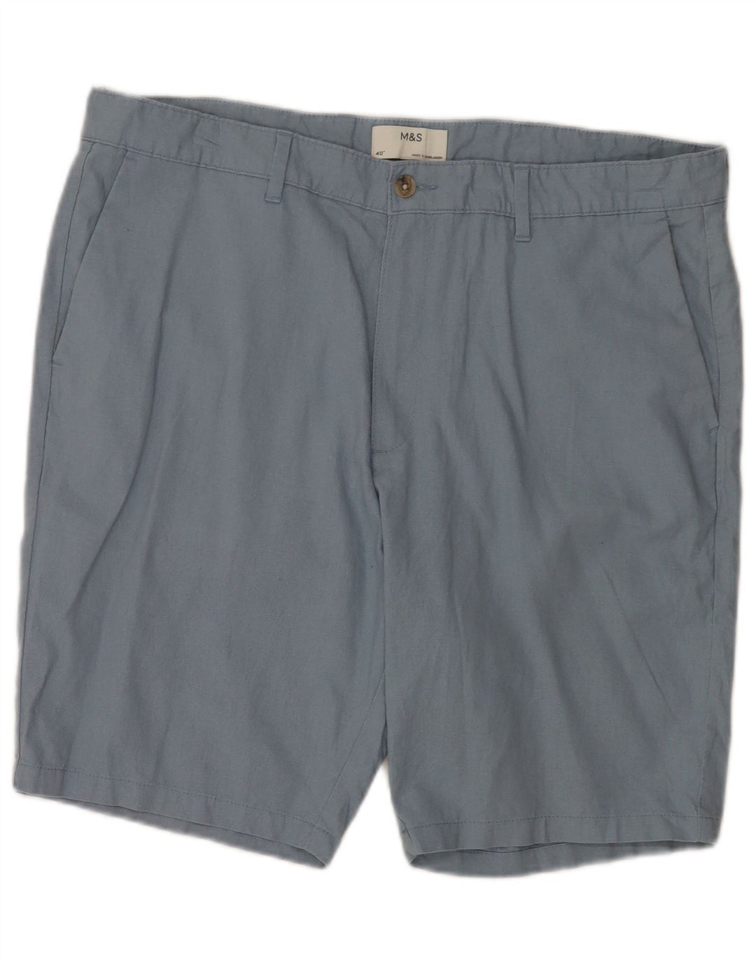 Marks & Spencer Chino Shorts til mænd W40 XL Blå hør