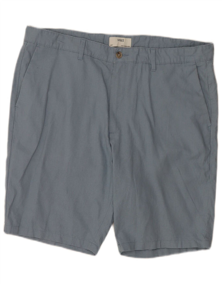 Marks & Spencer Chino Shorts til mænd W40 XL Blå hør