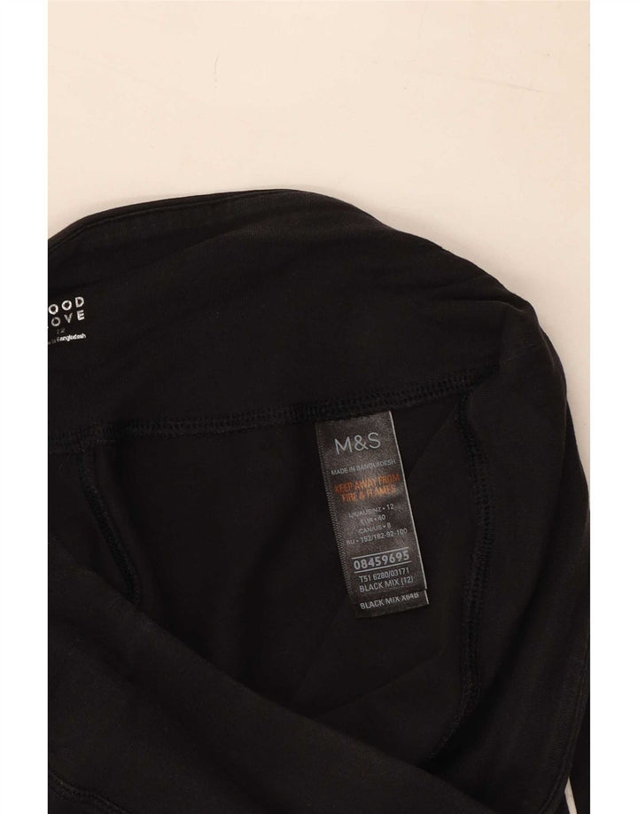 Marks & Spencer Dame Leggings UK 12 Medium Sort Bomuld