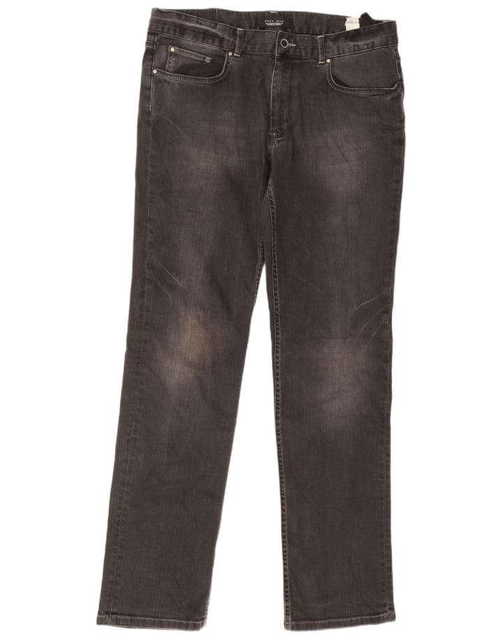 Zara Straight Jeans til mænd EU 44 Large W34 L33 Grå Bomuld