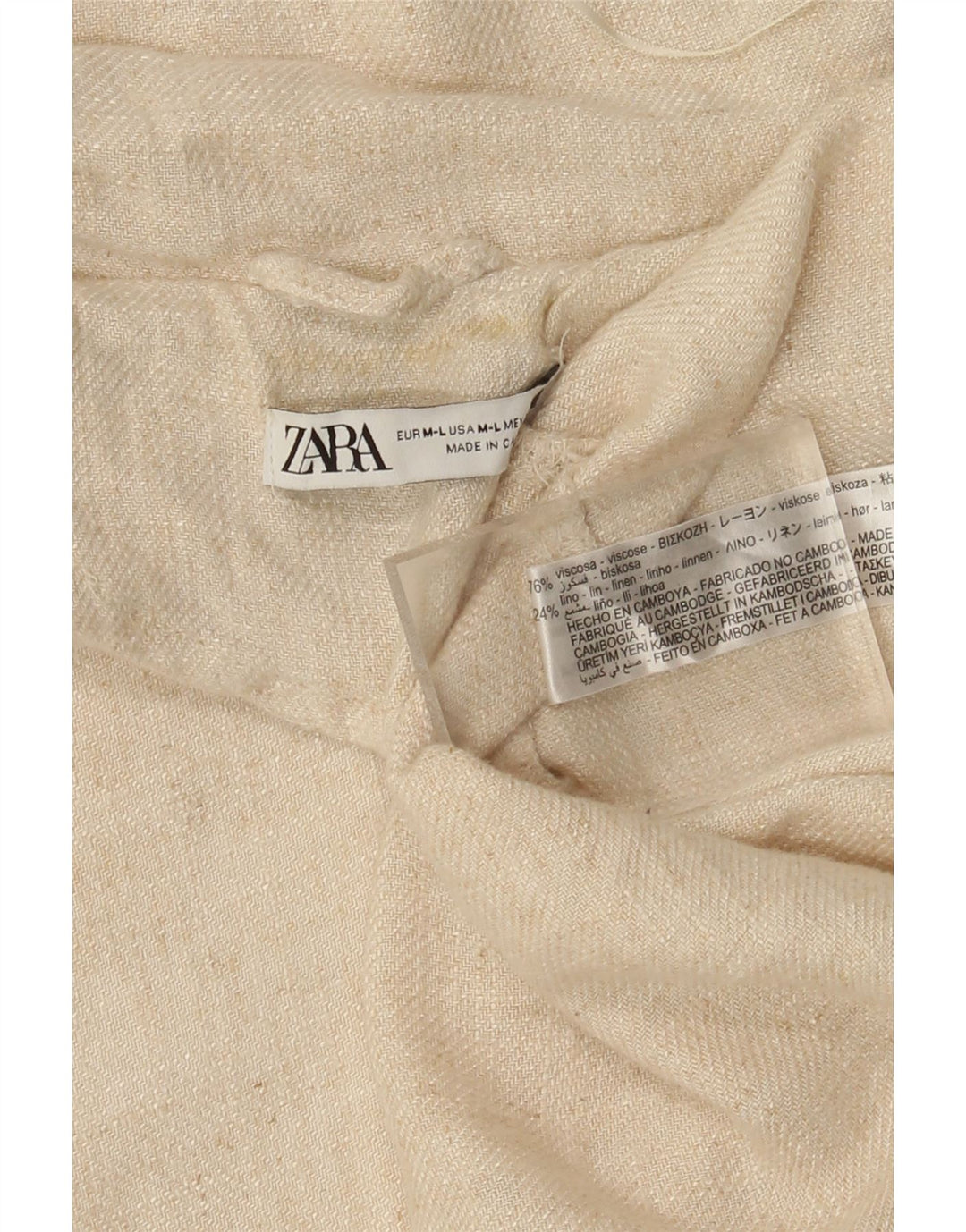Zara Womens Oversized Open Overcoat UK 14 Medium Off White Viscose