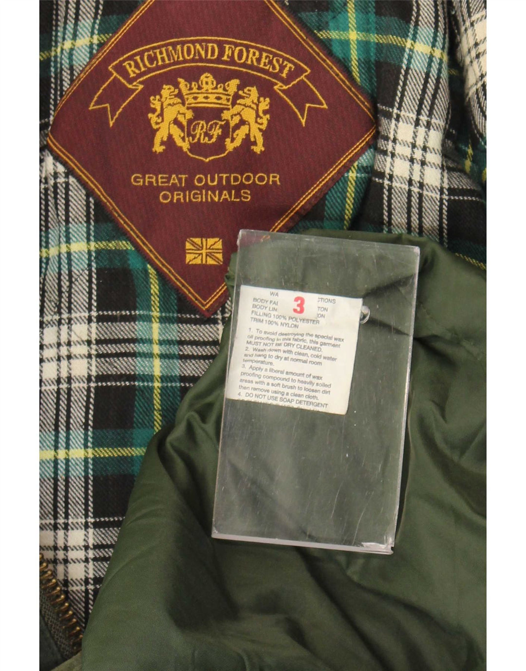 Richmond Forest Herre vokset bomuldsjakke UK 42 XL Grøn