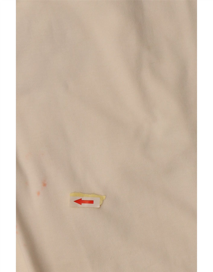 Zara Dame T-Shirt Top UK 16 Stor Hvid Bomuld