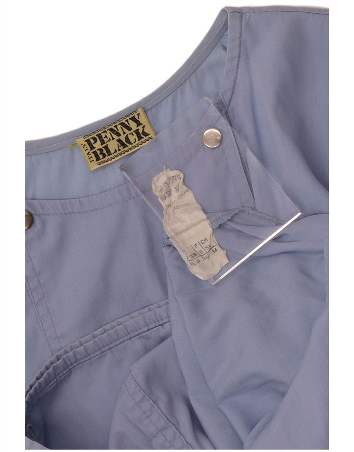Penny Black Dame Dobbeltradet Bomber Jacket UK 8 Small Blue Cotton