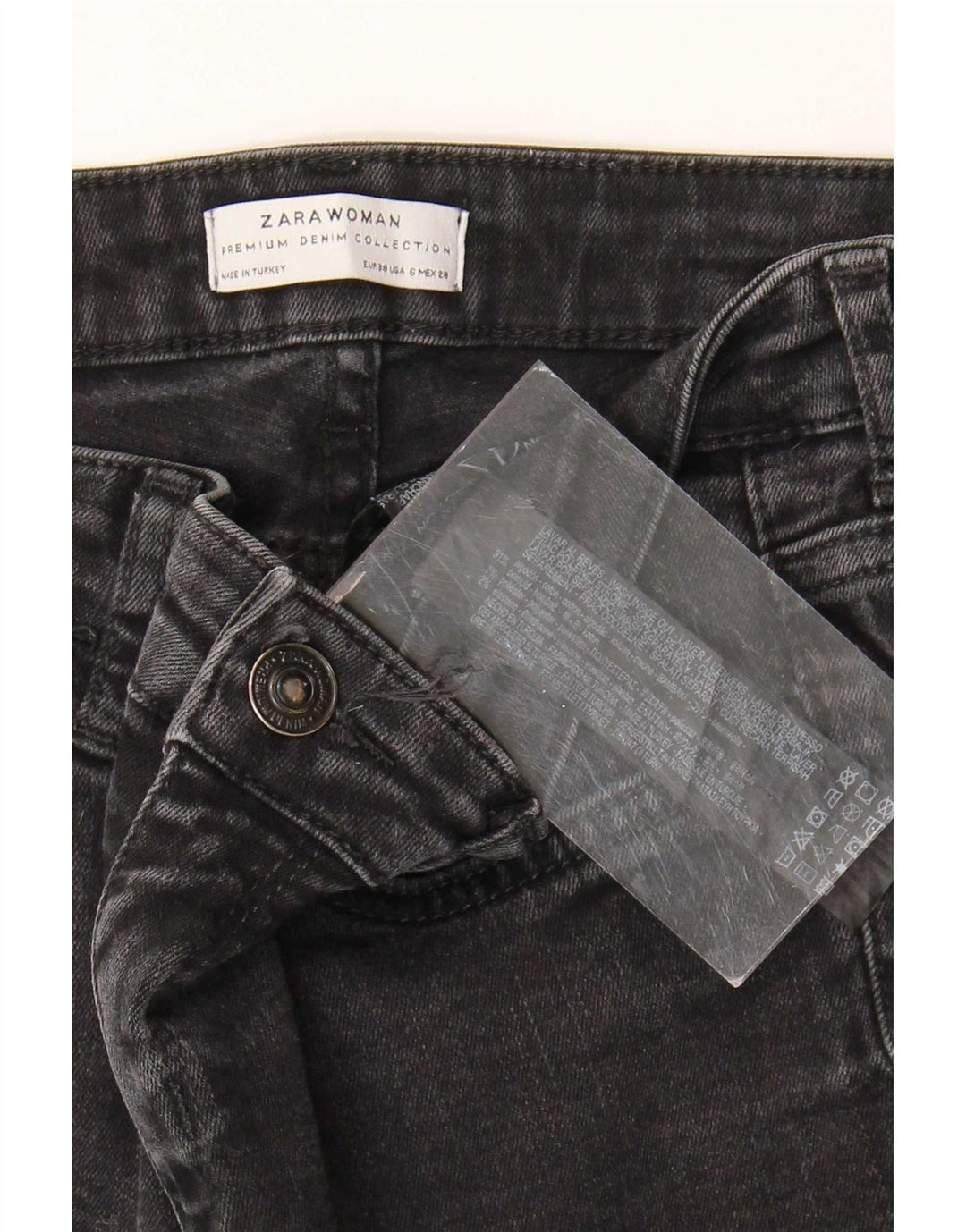 Zara Dame Flared Jeans EU 38 Small W28 L31 Sort Bomuld