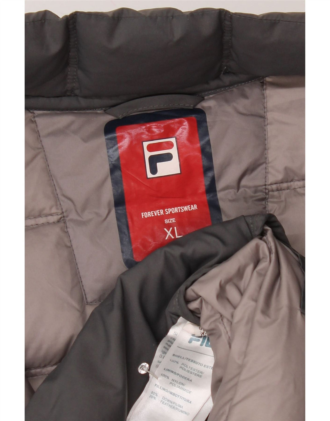 Fila Polstret Herrejakke UK 42 XL Grå Polyester