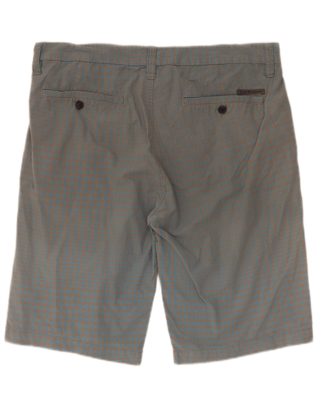 Calvin Klein Herre Cargo Shorts W33 Large Blue Gingham