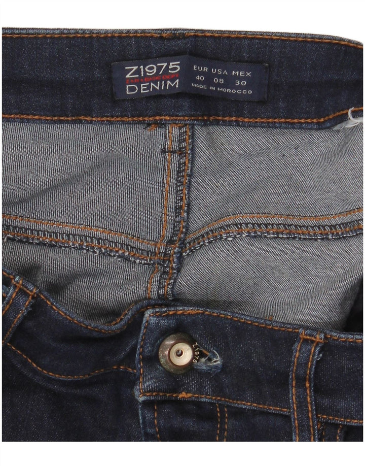 Zara Dame Flared Jeans EU 40 Medium W30 L32 Navy Blue