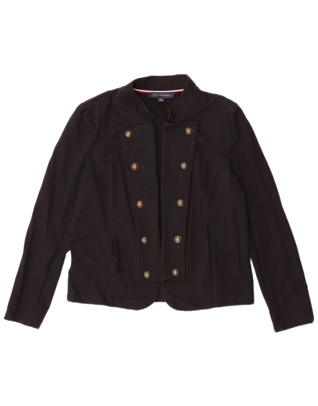 Tommy Hilfiger Dame Cardigan Top UK 16 Stor Sort Bomuld