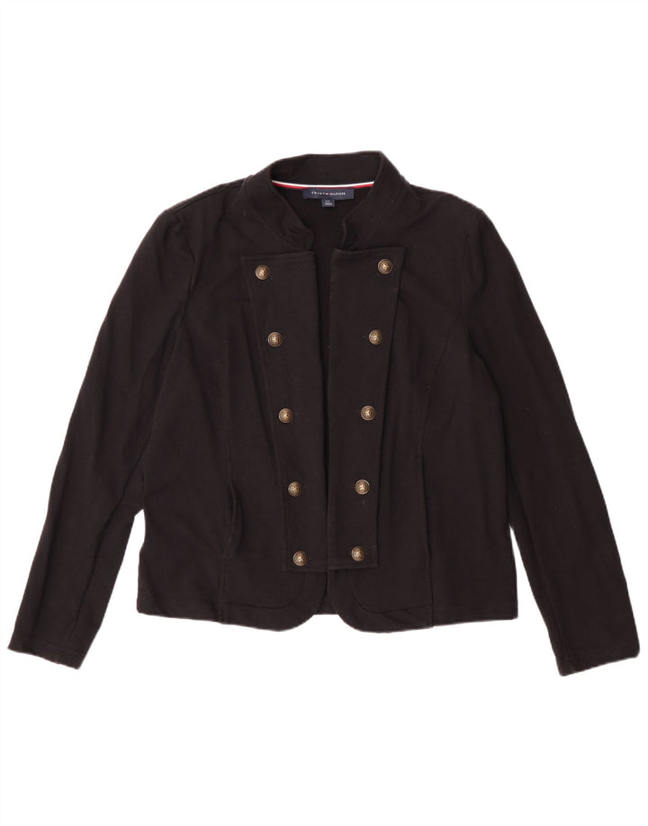 Tommy Hilfiger Dame Cardigan Top UK 16 Stor Sort Bomuld