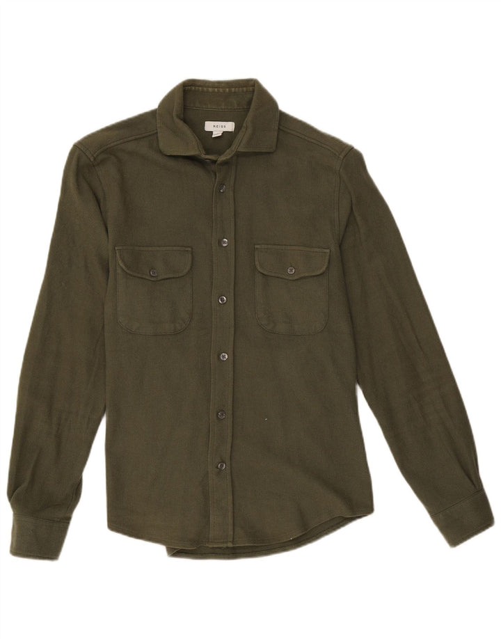 Reiss Herreskjorte Lille Khaki Bomuld