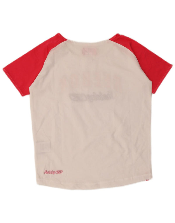 Reebok Girls Grafisk T-Shirt Top 15-16 år 2XL Hvid Colourblock Bomuld