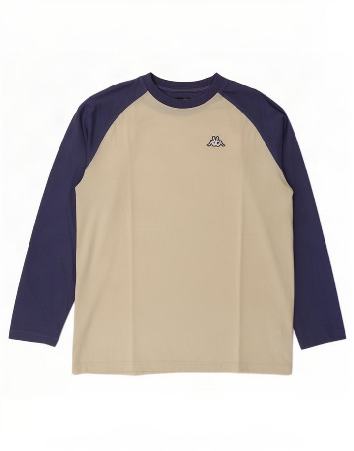 Kappa Herre Top Langærmet Large Off White Colourblock Bomuld