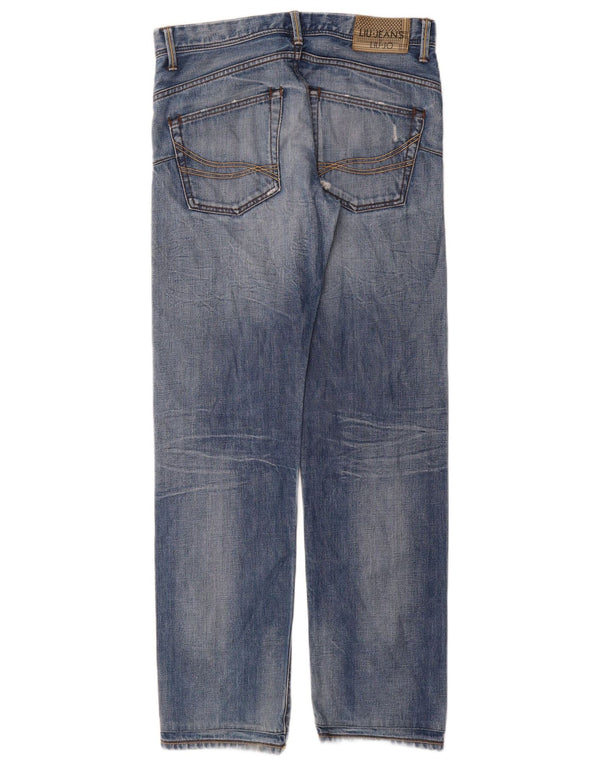 Liu Jo Men Distressed Straight Jeans W32 L34 Blå Bomuld