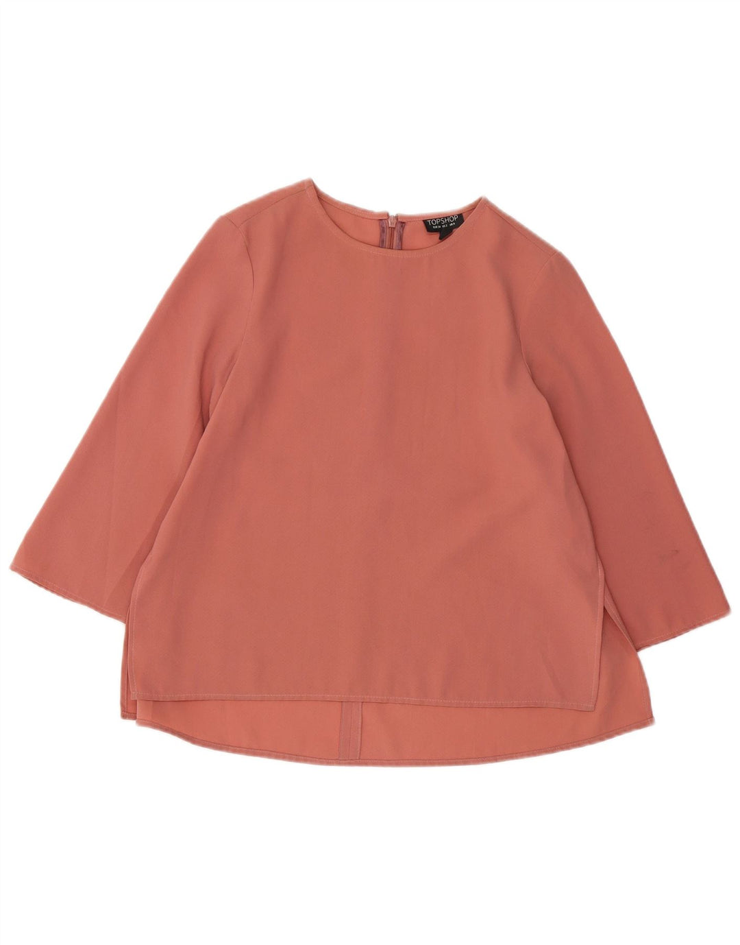 TOPSHOP Dame 3/4 ærmet oversize bluse Top UK 6 XS Pink Polyester
