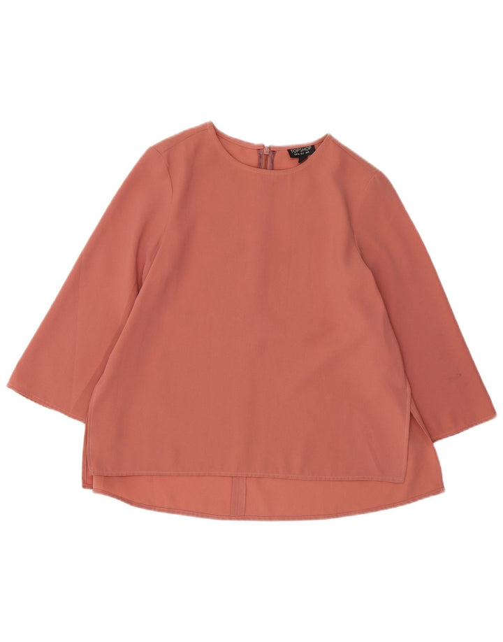 TOPSHOP Dame 3/4 ærmet oversize bluse Top UK 6 XS Pink Polyester