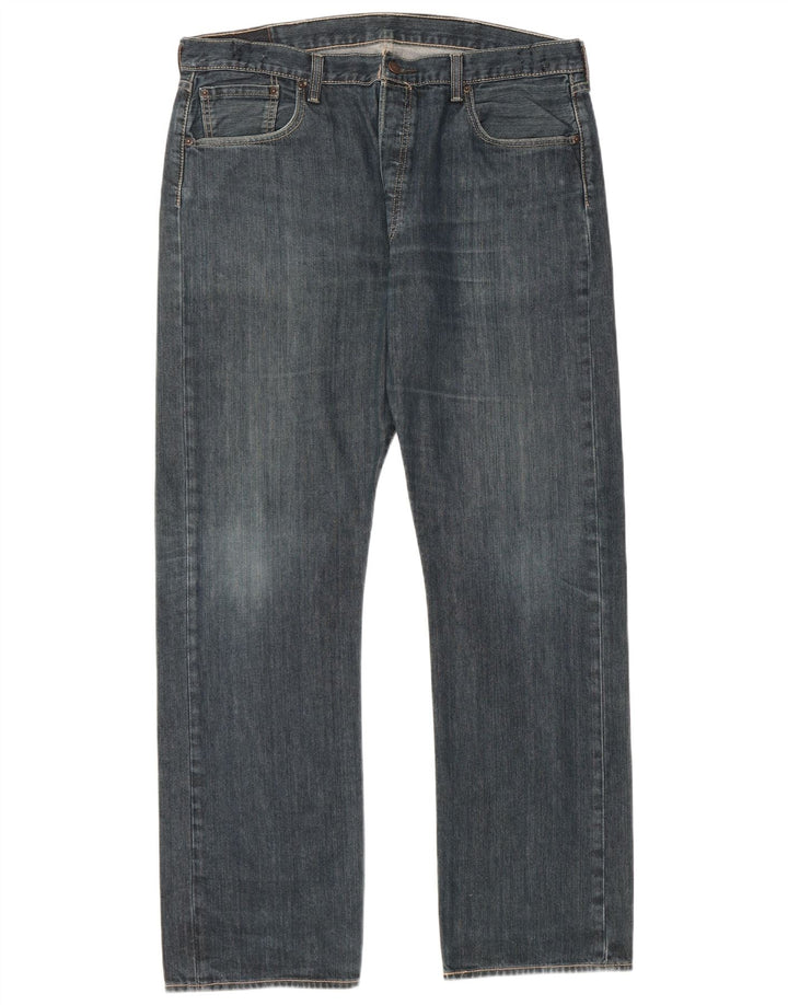 LEVI'S Herre 501 Straight Jeans W38 L34 Blå Bomuld