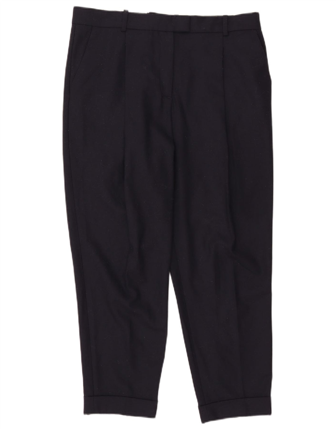 Cos Womens Pegged Cropped Trousers EU 40 Medium W36 L25 Marineblå Uld