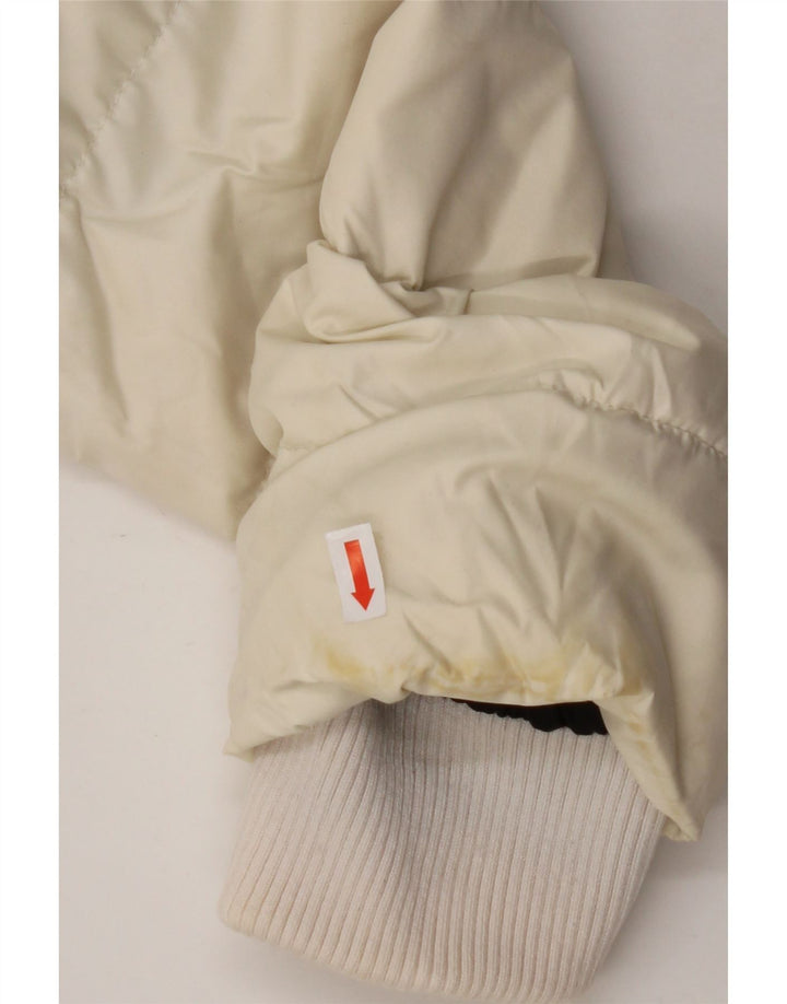 CALVIN KLEIN Polstret hættejakke til kvinder UK 14 Medium Off White Polyester