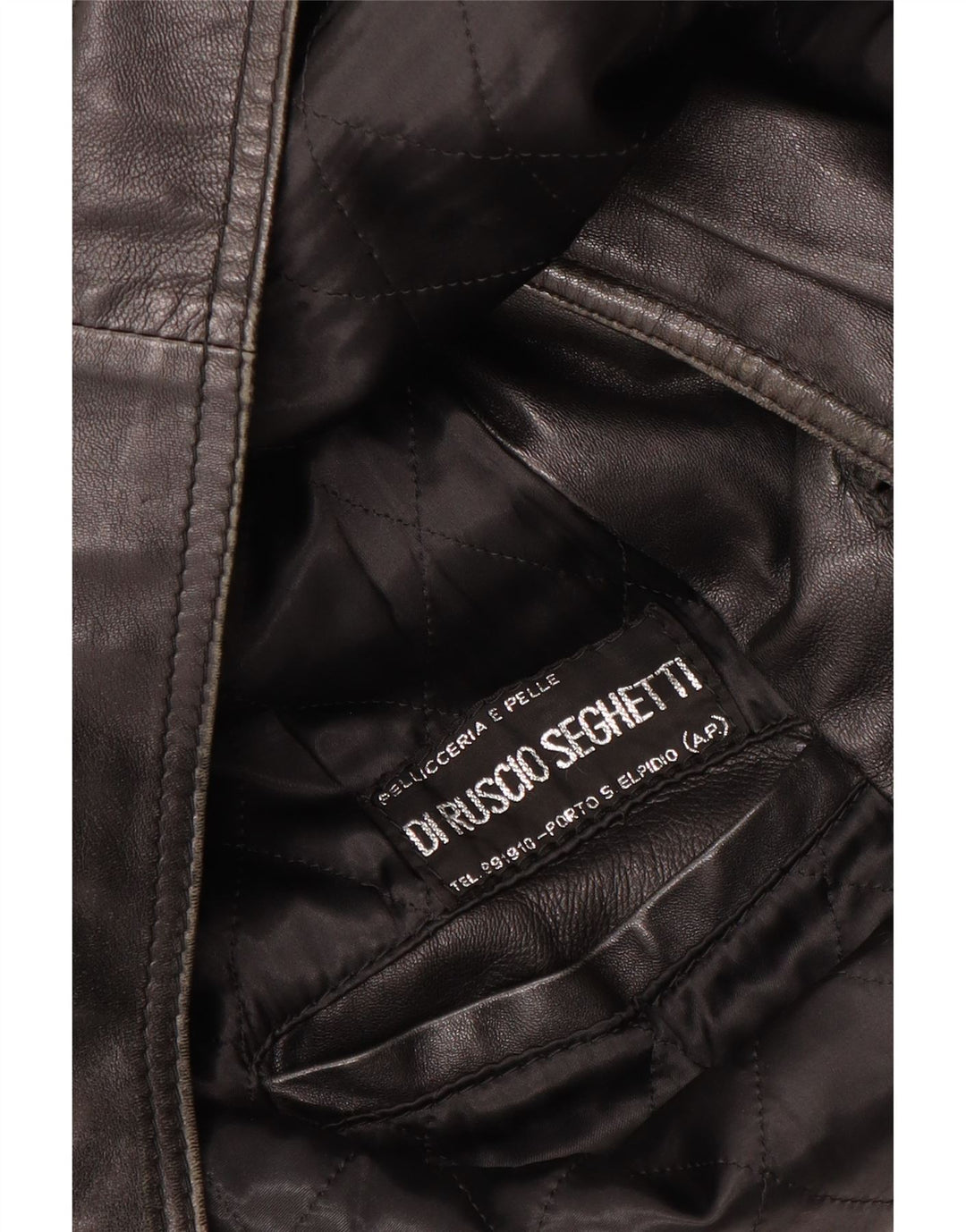 VINTAGE Herre Læderjakke UK 40 Stor Sort Læder